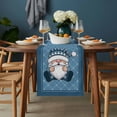 thumbnail image 2 of Christmas Gnomes Table Runner - 120 Inch Long, Kitchen Dining Table Runner Dresser Scarves, Winter Xmas Snowflakes Textured Blue Farmhouse Decor for Coffee Tables Wedding Party Banquet, 2 of 8