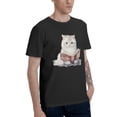 thumbnail image 5 of Cute Kitten T-Shirt for Men Cotton 100% Summer Tops Women Fashion Casual Short Sleeves Round Collar Short-Sleeve Couple Top Tees, 5 of 6