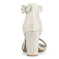 thumbnail image 2 of BLISSFUL STEP Women's Shoes Ankle Strap Block Heel Buckle Open Toe Sandals Grey 7.5, 2 of 8