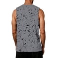 thumbnail image 3 of Men'S Ink Splatter Print Sleeveless Tank Top Casual Breathable Athletic Shirt For Workout Gym And Street Style Outfits Tank,Gray,XXXL, 3 of 3