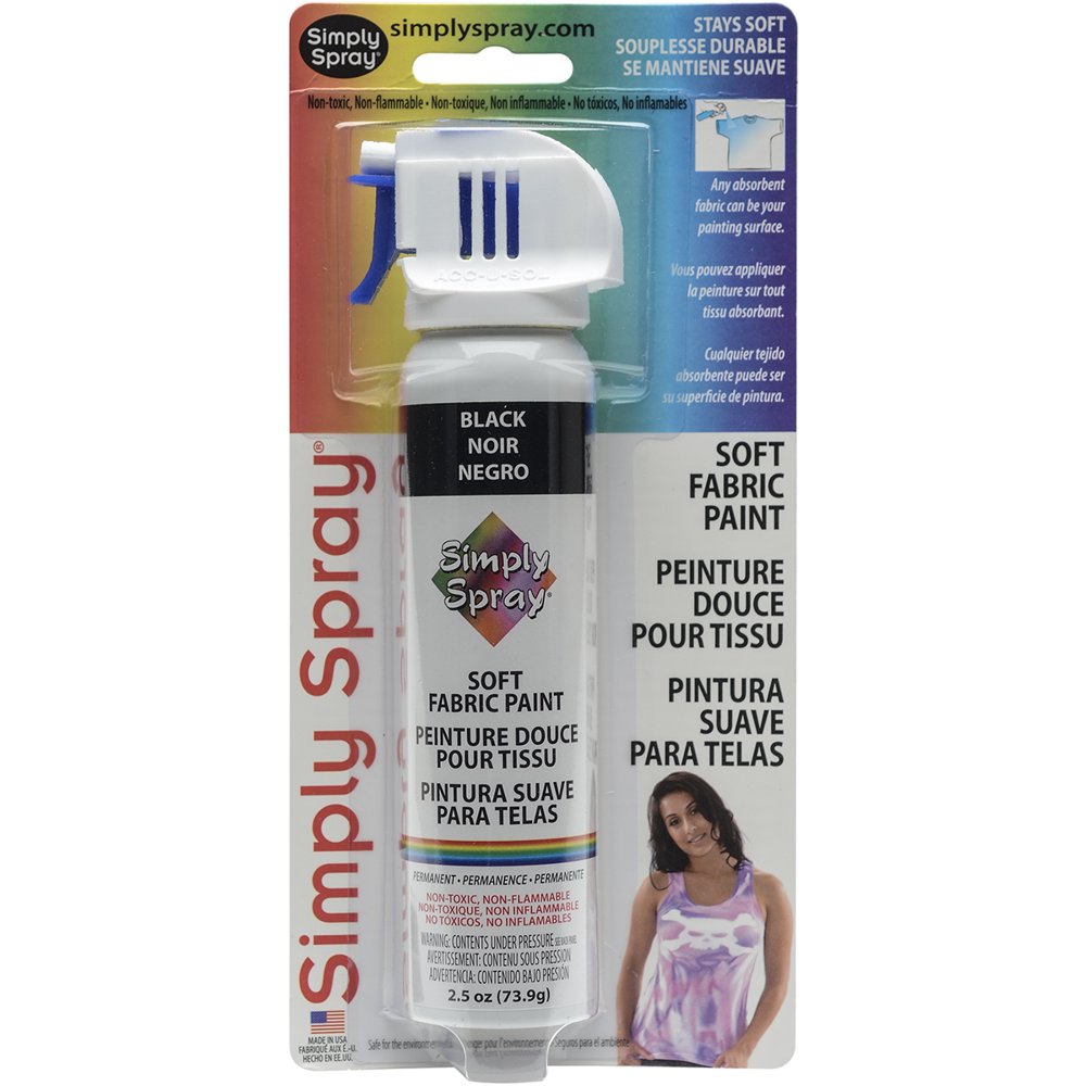 Simply Spray Soft Fabric Paint 2.5 OuncesBlack