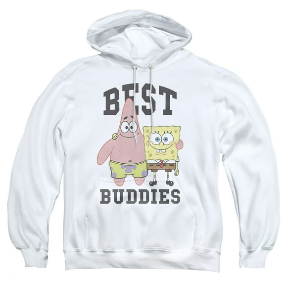 SpongeBob SquarePants And Patrick, Best Buddies Adult Pull-Over Hoodie, White, Large