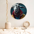 thumbnail image 5 of Picia Surrealist Goat Pattern Bone China Decorative Plate – Wall Decor with Stand and Adhesive, Elegant Ornament for Living Room, Office, or Entryway-10in, 5 of 6