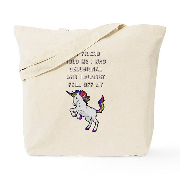 CafePress - I Almost Fell Off My Unicorn Tote Bag - Unisex Canvas Tote Bag, Beige, 1-Piece