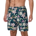 thumbnail image 2 of Balery Lilies Flowers Mens Swim Trunks Swim Shorts for Men Quick Dry Inseam Beach Shorts with Compression Liner Pocket-Medium, 2 of 9