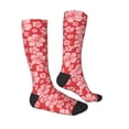 thumbnail image 3 of Vsdgher Red Hibiscus Flower Print Thigh High Socks Extra Long Stretchy Sock Women Over Knee High Opaque Stocking Daily Wear, 3 of 5