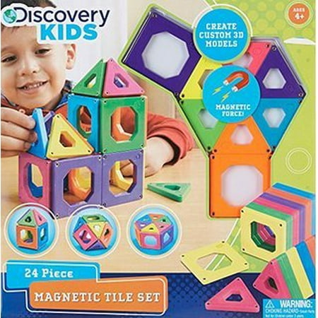 Discovery Kids 24 Piece Magnetic Tile Set