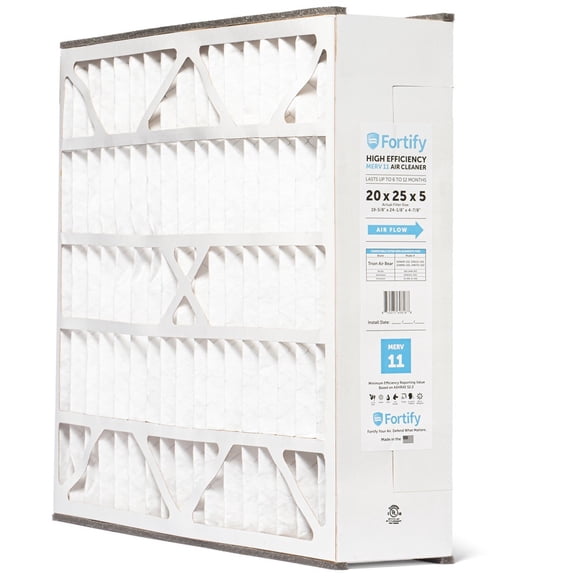Fortify 20x25x5 MERV 11 Replacements for Trion Air Bear, Skuttle, Generalaire, AC Furnace Air Filter. (Quantity 1) Actual Size: 19-5/8 x 24-1/8 x 4-7/8
