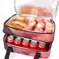 thumbnail image 5 of Coral Double Layered Insulated Lunch Bag with Two Compartments, Large Capacity, Hand-Held, 7.1x11.4x16.1 Inches, 5 of 6
