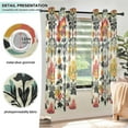 thumbnail image 3 of Yayeee Window Curtains Light Filtering 63"x52" Grommet Panel Pair Home Living Room Decor, Beige Floral, 3 of 7