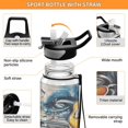thumbnail image 4 of 32oz Transparent Sports Water Bottle with Straw for Kids Adults Outdoor School Gym Fitness Guitar and A Classic Car, 4 of 7