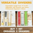 thumbnail image 4 of SpaceAid Bamboo Drawer Dividers with Inserts and Labels, Kitchen Adjustable Drawer Organizers, 6 Dividers with 12 Inserts (17-22 in), 4 of 6
