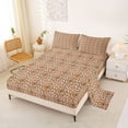 thumbnail image 2 of Erosebridal Bohemian Blossoms Full Size Sheets for Girls, Orange Mandala Bed Sheets, 4 Pieces 1 Flat Sheet, 1 Fitted Sheet and 2 Pillowcases, 2 of 5