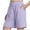Purple, variant on Bermuda Shorts for Women Summer Casual Elastic High Waist Shorts Soft Thin Shorts with Pockets Basic Clothes