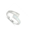 thumbnail image 4 of CHOOSE YOUR COLOR White Simulated Opal Greek Key Filigree Midi Ring .925 Sterling Silver Band CZ Female Size 5, 4 of 4