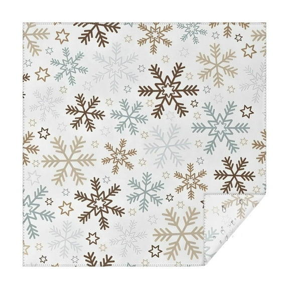 Light Christmas Snowflake Pattern Square Tablecloth,Waterproof Square Table Cover,Wipeable Spillproof Washable Table Cover for Home Kitchen Party Decor 42"X42"(107x107cm)