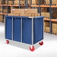 thumbnail image 3 of ChicHomey Commercial Laundry Cart with Wheels,Heavy Duty Stainless Steel Laundry Trolley Cart,260 lbs Capacity,for Industrial/Home,Blue, 3 of 12