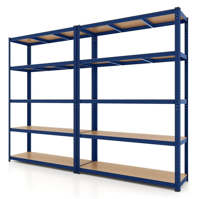 Costway 2 PCS 5 Étagères de Garage Réglables avec une Charge Maximale de 2200 lbs pour Entrepôt Bleu