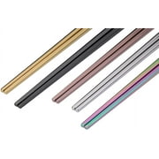 5 Pairs Metal Chopsticks Reusable Dishwasher Safe 304 Stainless Steel Chopsticks Set 8.8 Inch Lightweight Chopsticks Stainless Steel for Sushi Noodles Kitchen Dining