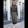 thumbnail image 4 of Conjunto de Suéter para Mujer, Cárdigan de Otoño, Informal, Holgado, para Salir, Traje Informal Negro M, 4 of 9