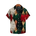 thumbnail image 2 of Hombres de Manga Larga, Navidad Impresa Turndown Collar Blusa, Casual Moda Botón Camisa para las Vacaciones, 2 of 5