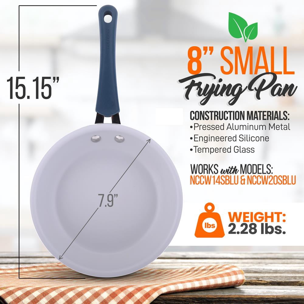 NutriChef 8'' Small Pan Non-Stick High-Qualified Kitchen Cookware, Heat Resistant Lacquer Outside