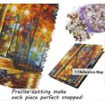 thumbnail image 2 of Wooden Jigsaw Puzzles 1000 Pieces for Adults, Scenery Landscape Jigsaw Puzzles, Entertainment DIY Toys for Creative Gift Home Decor (Rainy Night Walk, 2 of 4