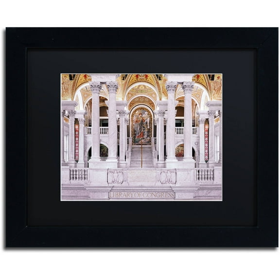 Trademark Fine Art "Library of Congress" Canvas Art by Gregory O'Hanlon, Black Matte, Black Frame