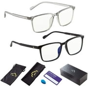 Blue Light Blocking Glasses Computer TV Game Gaming Reading Phone UV400, Black/Gray