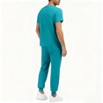 thumbnail image 5 of Multi-Pocket Scrub Set, Unisex Short Sleeve Uniform with Tool Pockets, Practical for Carrying Gear in Healthcare, Lab, or Dental Offices Blue L, 5 of 5