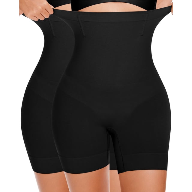 Pantalones cortos Shapewear BESTENA, cintura alta, control de barriga, negros