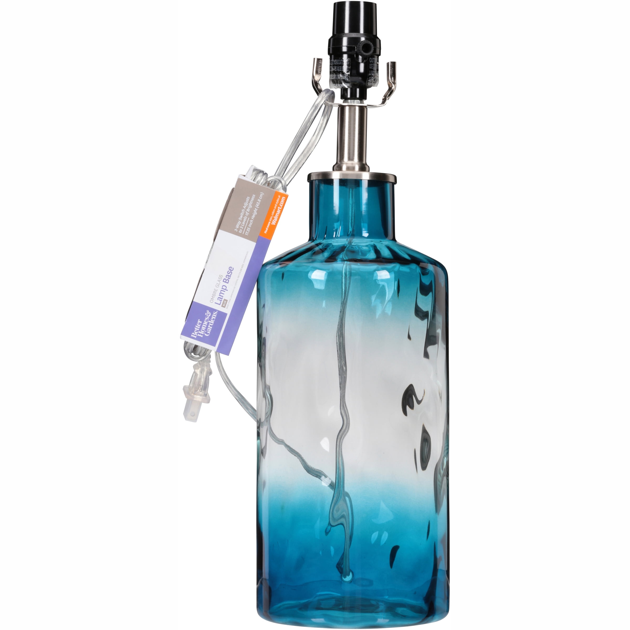 blue glass lamp base