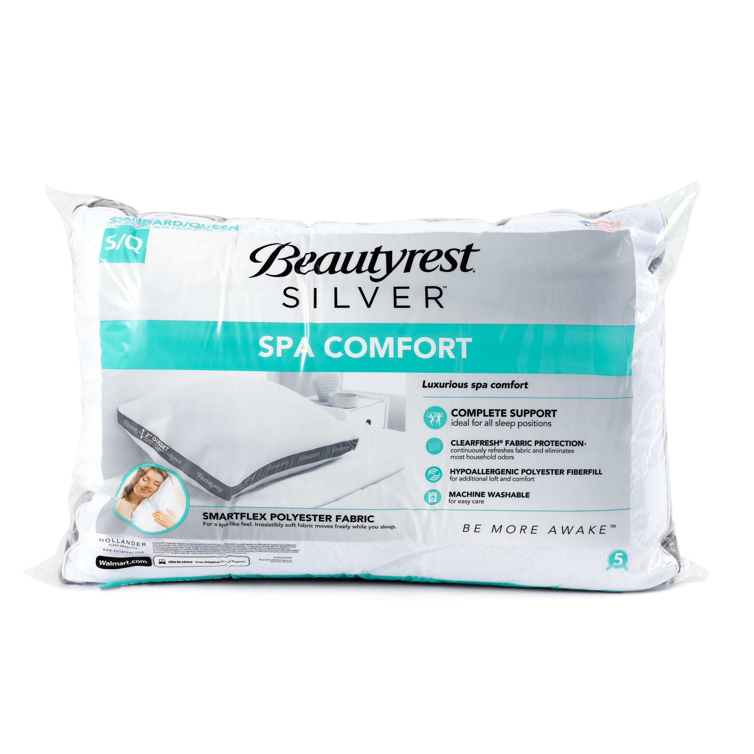 Beautyrest Silver Luxurious Spa Comfort Pillow In Multiple Sizes