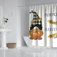 thumbnail image 5 of Rideaux de Douche Rustiques Citrouille Gnome Récolte d'Automne, Rideau de Spectacle Lavable avec Crochets en Polyester pour Halloween Noël Hôtel Dortoir, 5 of 5