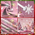 thumbnail image 4 of Pink Christmas Banner Snowman Pattern Winter Backdrop Gift Box Design Gold Stars Holiday Background for Christmas Party Home Decoration Winter Celebration, 4 of 9