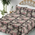 thumbnail image 3 of Ambesonne Floral Boho Fitted & Flat Sheet with Sham 3 Pcs Set, Garden Scene Flowers, Twin, Pale Yellow Pastel Pink, 3 of 5