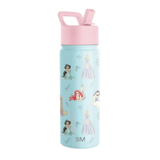 Botella de agua sencilla y moderna con diseño de princesa Disney, 500 ml, para niños