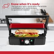 Holstein Housewares 4-Slice Electric Griddle with Adjustable Temperature Control, Cool-Touch Handle, Non-Stick Surface, Indicator Lights, and Spacious Cooking Area – Ideal for Pancakes, Eggs, More,