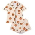 thumbnail image 2 of JAJAHO Halloween Pajamas Women 2 Piece Pj Set Spooky Season Matching Button Shirt With Shorts, 2 of 7