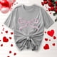 thumbnail image 2 of Primavera Top Mujeres Moda Casual Nueva Cinta de Arco Impresa Cuello Redondo Camiseta de Manga Corta, Camiseta de Cuello Tripulado, 2 of 8