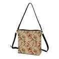 thumbnail image 3 of Kuiaobaty Sparrow Print Leather Bucket Crossbody Bag for Women, Vintage Rose Print Shoulder Purse Crossbody with Removable Strap, Large Capacity Hobo Satchel Purse for Travel, 3 of 5