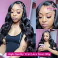thumbnail image 3 of 13x4 Lace Front Wigs Human Hair Pre Plucked Body Wave Lace Front Wig Human Hair Wigs for Black Women Brazilian Virgin Frontal Wigs Human Hair With Baby Hair 150% Density, 3 of 8
