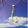 thumbnail image 3 of Father Son Hawaiian 3D Fish Hook Matching Necklace, Sterling Silver Fish Hook Pendant, N7017 Birthday Father Anniversary Gift, Mom Daughter, 3 of 4