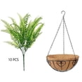 thumbnail image 2 of Artificial Hanging Fern Plants, Outdoor Fake Ferns in Iron Planter, Wall Garden Decoration, Fake Hanging Basket for Home Porch Patio, 2 of 9