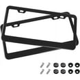 thumbnail image 1 of shiyou-Car License Plate Frame, 2 PCS Black Matte Stainless Steel License Plate Cover, Durable Rustproof Universal for Cars, SUVs, Vans with Anti-Theft Screw Set, Car Accessories for Men Women, 1 of 4