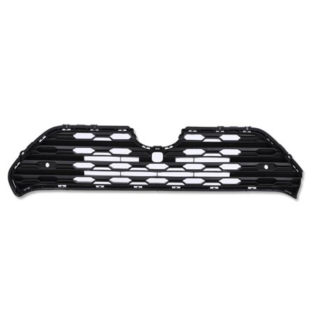 CROSSDESIGN Front Center Bumper Grille Grill with Radar Holes Fit for Toyota RAV4 2019-2022 TO1200439, 531120R130 Black