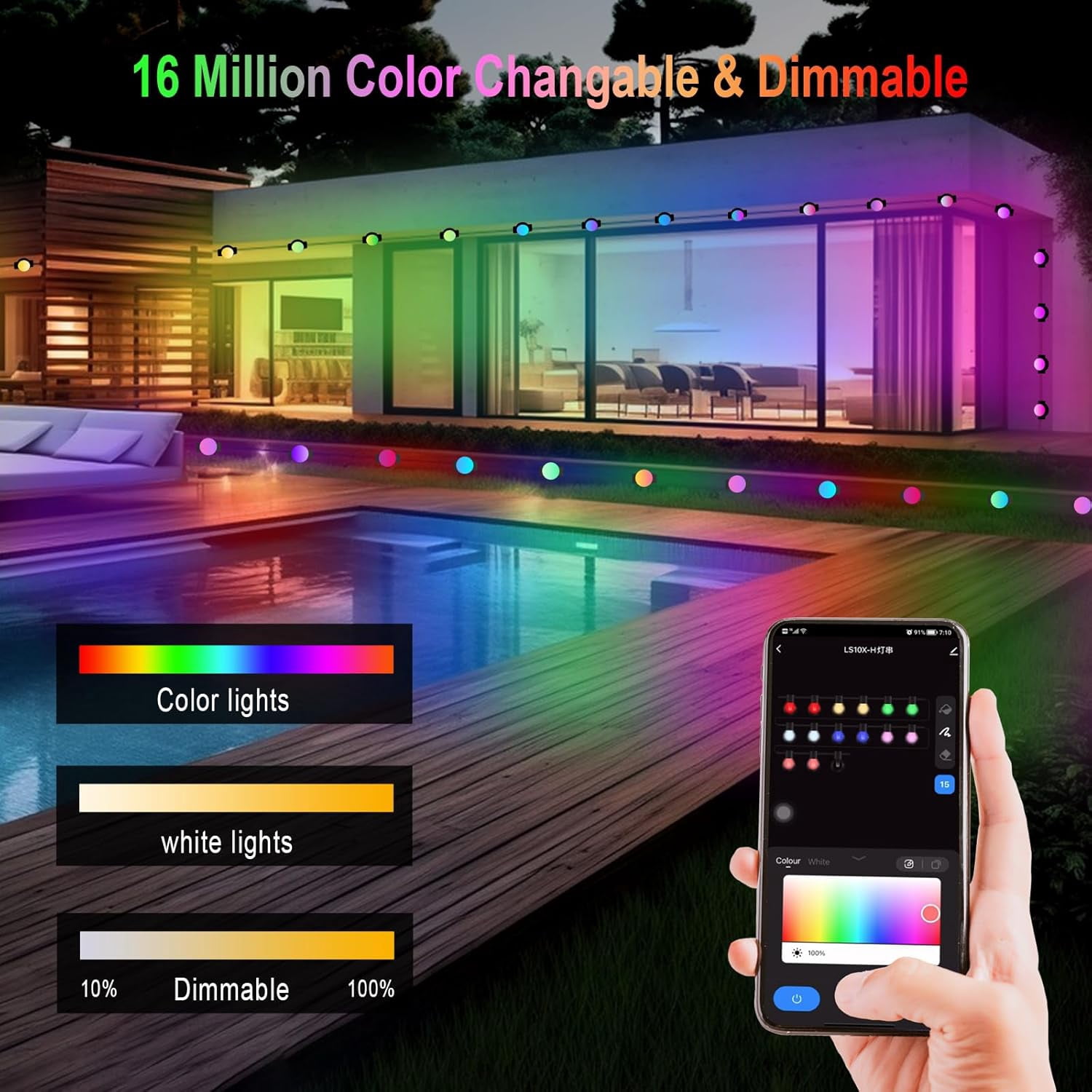 Permanent Outdoor Lights Waterproof, 30FT 20LEDs Eaves Lights APP&Remote Control, Color Changing Outdoor Lights with DIY Modes for Party Holiday Christmas,Valentines, Work with Alexa, Google Assista