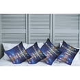 thumbnail image 2 of Ambesonne City Throw Pillow Cover 4 Pack, Hong Kong Island Modern, 20", Royal Blue Orange White, 2 of 7