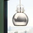 thumbnail image 4 of Innovations Lighting  Newton Metal Sphere - 1 Light 10" Stem Hung Pendant Brushed Brass, 4 of 5