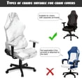 thumbnail image 6 of SCRAWLGOD White Marble Print 4 PCS Gaming Chair Covers Slipcovers Anti-Slip Dustproof Rotating Armchair Slipcovers Stretchy Gamer Chair Cover with Armrest Covers, 6 of 7